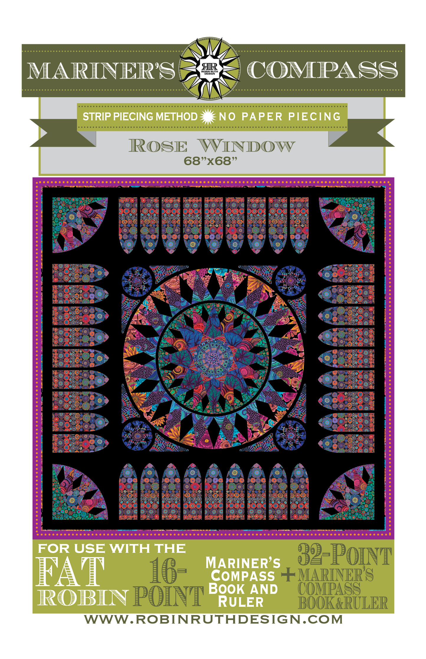 Rose Window From Mariner's Compass By Robin Ruth Design - PAPER/PRINTED