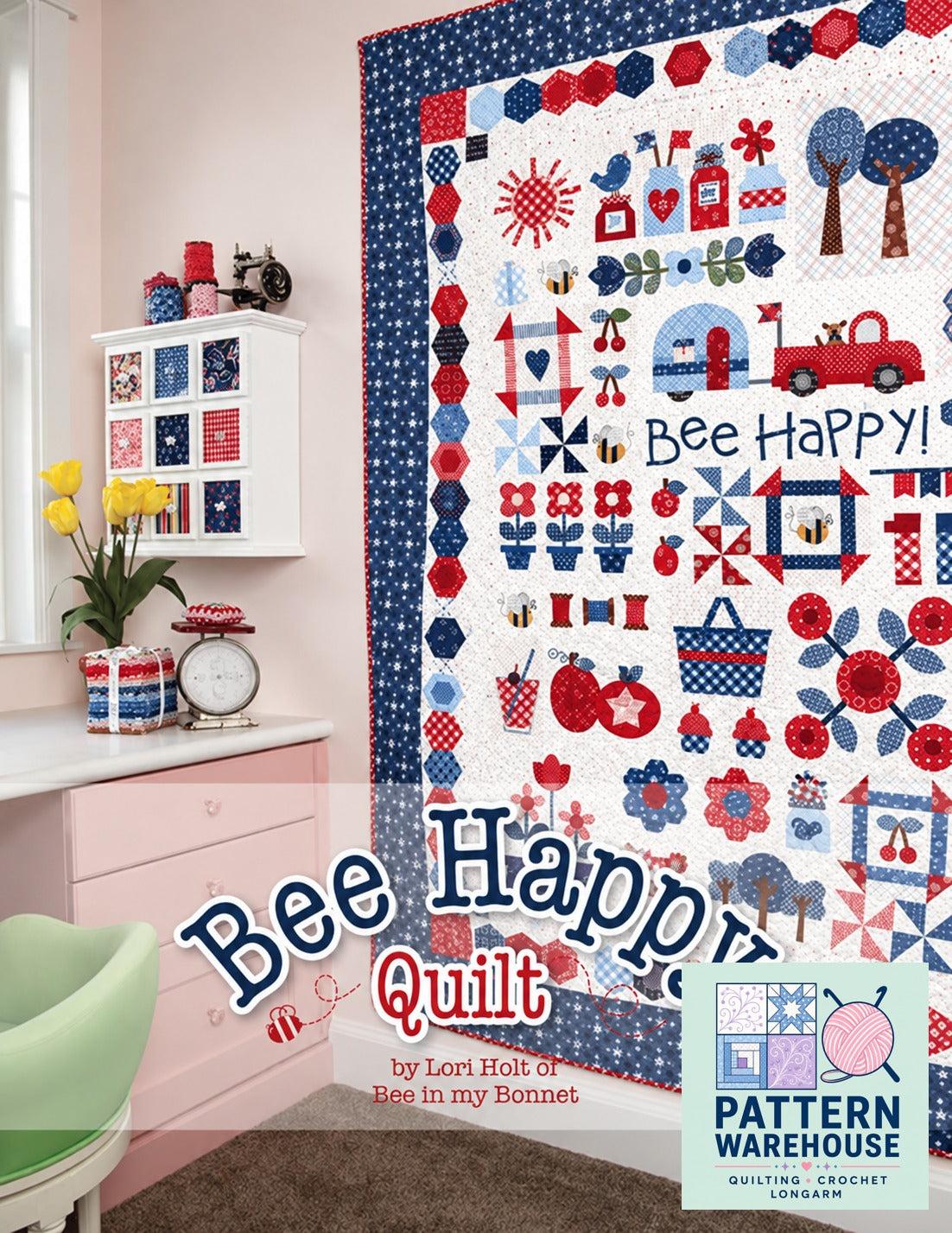 Bee Happy Quilt Pattern From Riley Blake Designs by Lori Holt of Bee in my Bonnet - PAPER/PRINTED