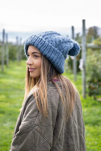 Cabled Hat (Knit) From Lion Brand Yarn - FREE DIGITAL