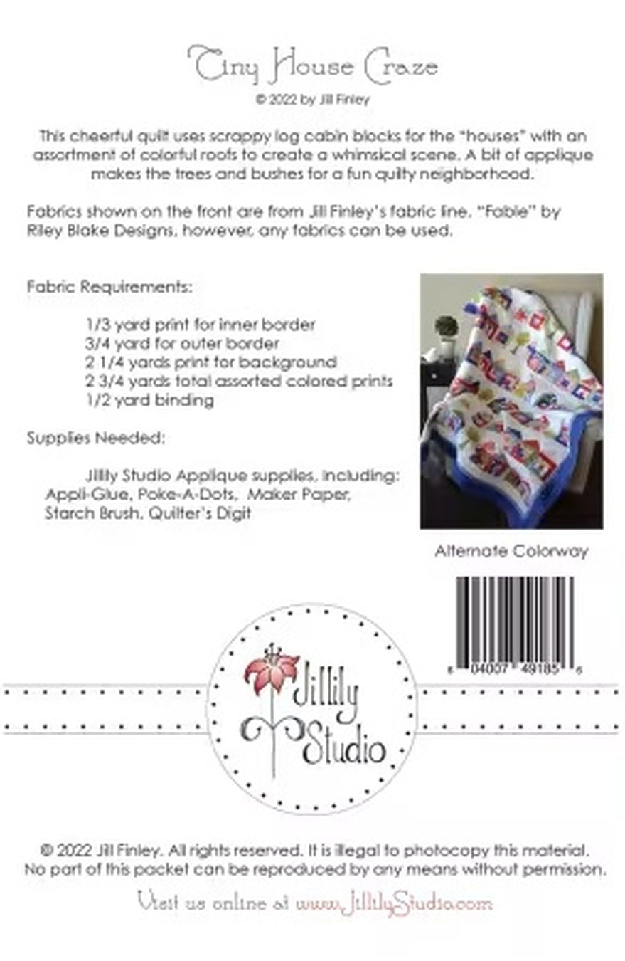 Tiny House Craze Quilt Pattern By Jill Finley From Jillily Studio - PAPER/PRINTED