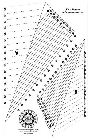 Fat Robin 16 Point Mariner's Compass Book and Ruler Combo From Robin Ruth Design By Robin Long - PAPER/PRINTED W/ RULER