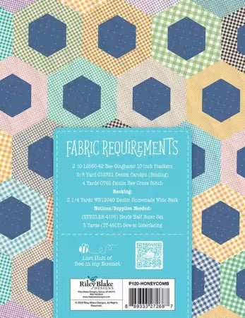 Honeycomb Quilt Pattern From Riley Blake Designs By Lori Holt of Bee in my Bonnet - PAPER/PRINTED
