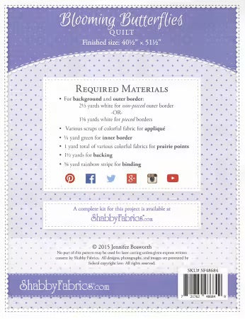 Blooming Butterflies Quilt From Shabby Fabrics By Jennifer Bosworth - PAPER/PRINTED