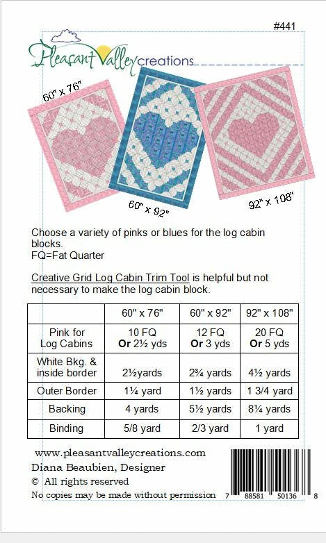 #441 Loving Heart Quilt Pattern From Pleasant Valley Creations By Diana Beaubien - DIGITAL DOWNLOAD