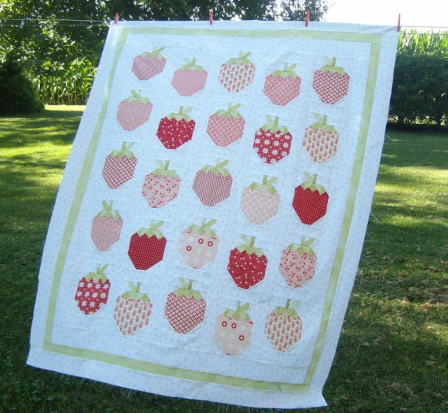Strawberry Fields Modern Quilt Pattern by Citrus and Mint Designs - PAPER/PRINTED