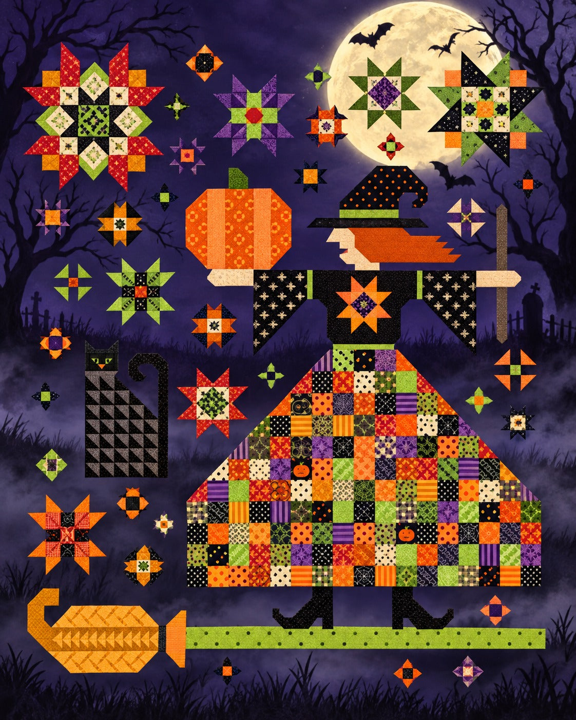 The Quilted Witch Quilt Pattern From It's Sew Emma - PAPER/PRINTED