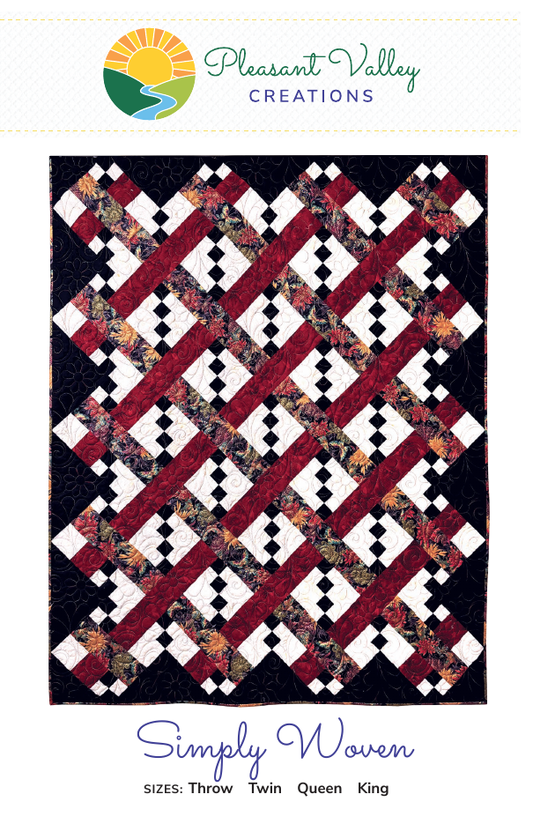 #475 Simply Woven Quilt Pattern From Pleasant Valley Creations By Diana Beaubien - DIGITAL DOWNLOAD