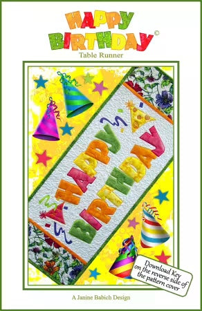 Happy Birthday Table Runner From Janine Babich Designs By Babich, Janine - PAPER/PRINTED - DOWNLOAD KEY INCLUDED