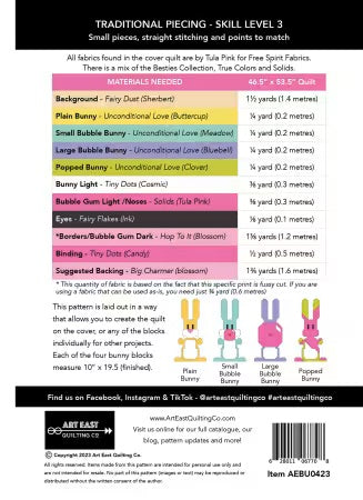 Blowing Up Bunnies Rabbits Chewing Gum From Art East Quilting Co. - PAPER/PRINTED