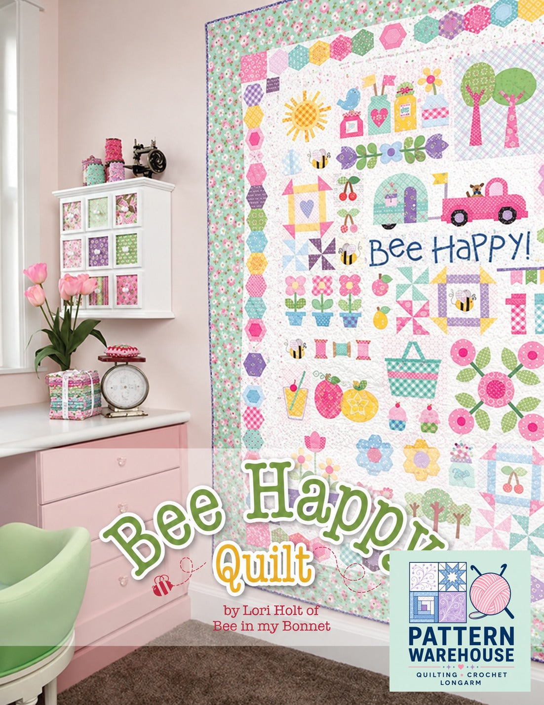 Bee Happy Quilt Pattern From Riley Blake Designs by Lori Holt of Bee in my Bonnet - PAPER/PRINTED