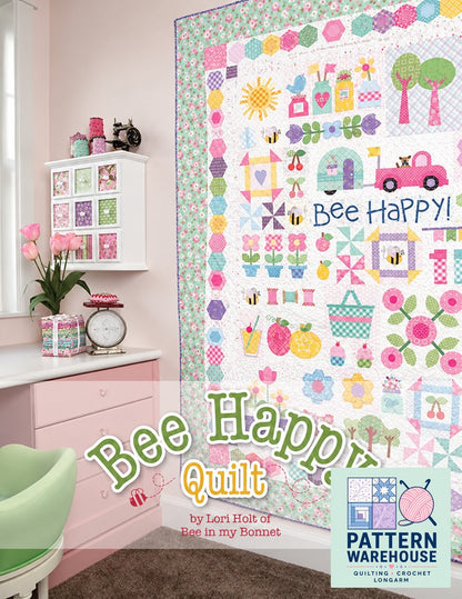 Bee Happy Quilt Pattern From Riley Blake Designs by Lori Holt of Bee in my Bonnet - PAPER/PRINTED
