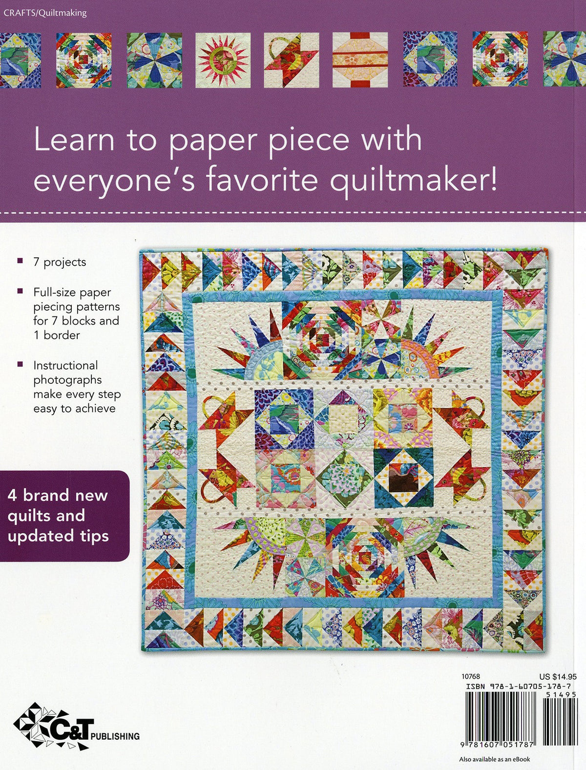 Paper Piecing with Alex Anderson Quilt Book By Alex Anderson From C&T Publishing - PAPER/PRINTED