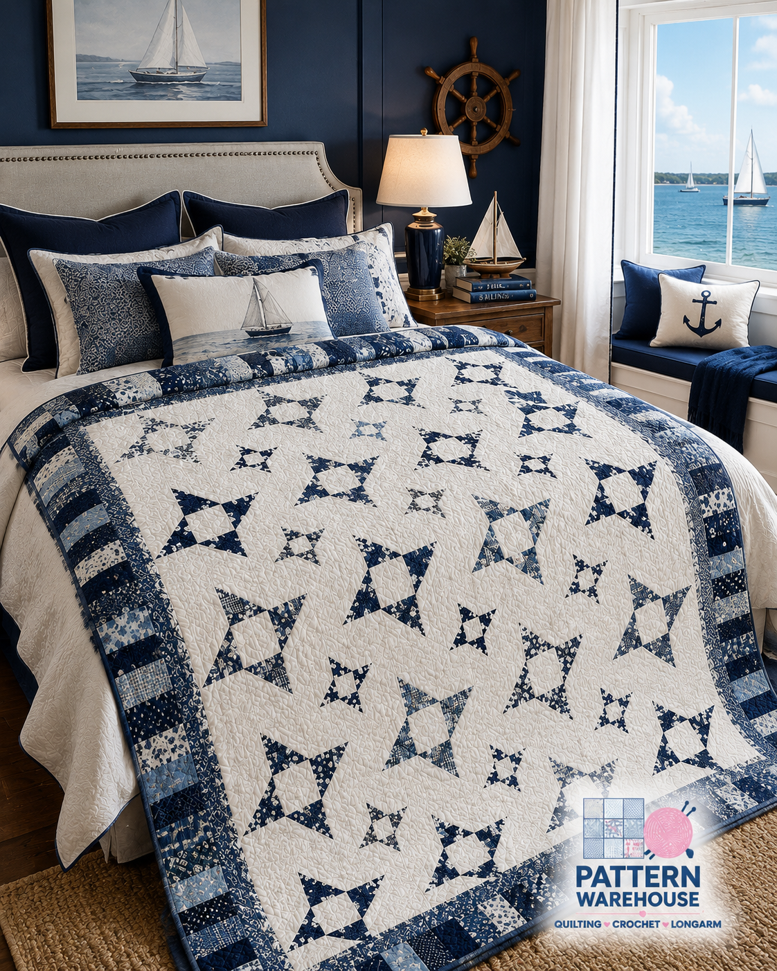 #454 Demi's Star Quilt Pattern by Diana Beaubien From Pleasant Valley Creations - DIGITAL