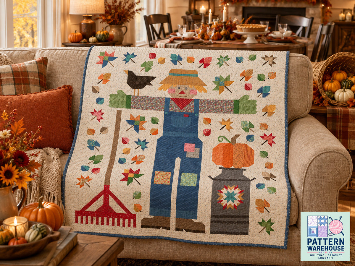 The Quilted Scarecrow Quilt Pattern From It's Sew Emma/Bee in my Bonnet Co. By Lori Holt - PAPER/PRINTED