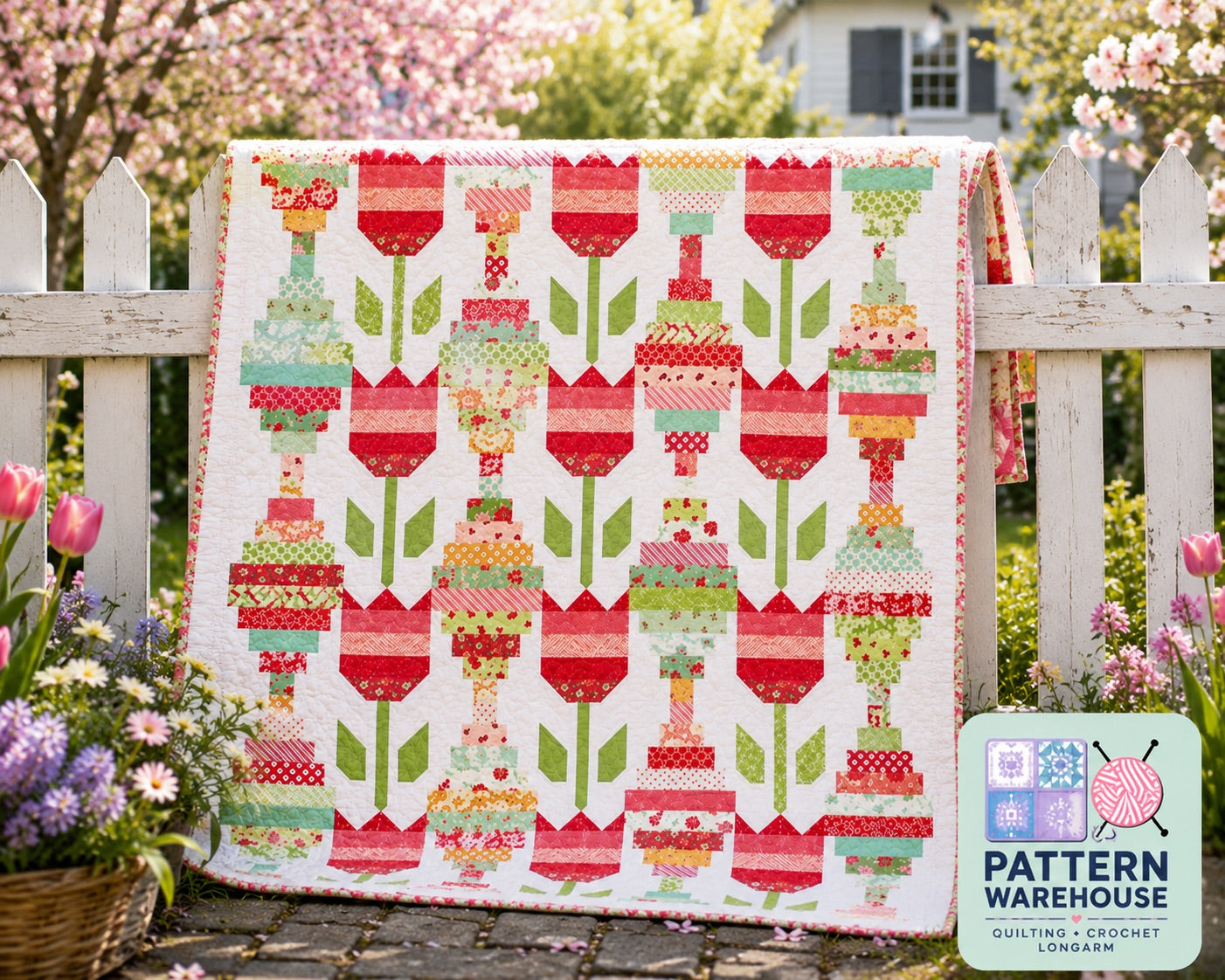 Vintage Tulips Quilt Pattern By Camille Roskelley From Thimble Blossoms - PAPER/PRINTED