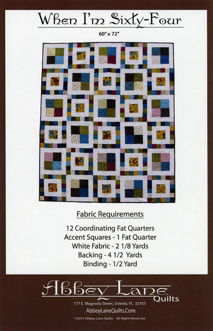 #182 When I'm Sixty-Four From Abbey Lane Quilts - PAPER/PRINTED
