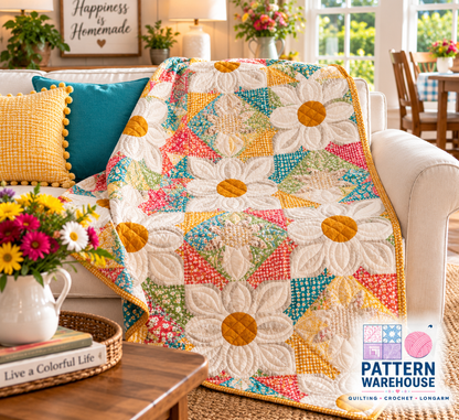 Cotton Daisies Quilt Pattern From Laugh Yourself Into Stitches by Karen Walker - PAPER/PRINTED