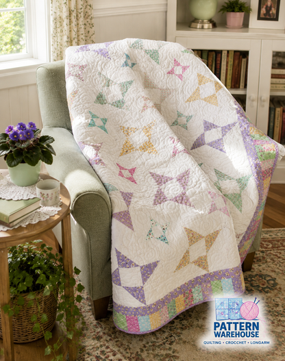 #454 Demi's Star Quilt Pattern by Diana Beaubien From Pleasant Valley Creations - DIGITAL