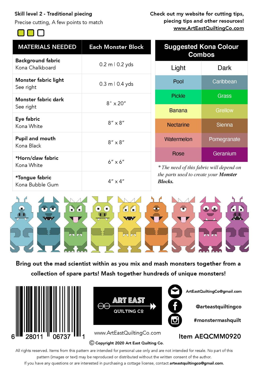 The Monster Mash from Art East Quilting Co. - PAPER/PRINTED