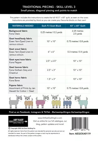 Kidding Around Goats in Pajamas From Art East Quilting Co - PAPER/PRINTED