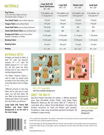Dog Park Quilt Pattern From Elizabeth Hartman By Elizabeth Hartman - PAPER/PRINTED
