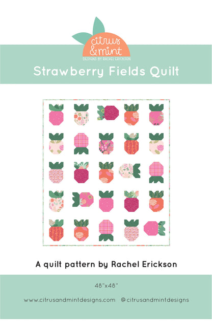 Strawberry Fields Modern Quilt Pattern by Citrus and Mint Designs - PAPER/PRINTED