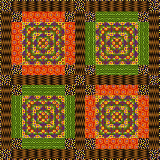 Bold and Bright Garden Quilt From Free Spirit By Jane Sassaman - FREE DIGITAL