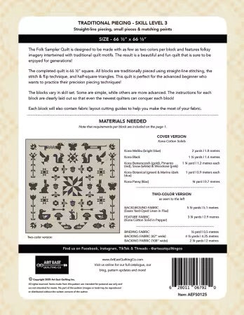 Folk Sampler The Complete Quilt Project From Art East Quilting Co. - PAPER/PRINTED