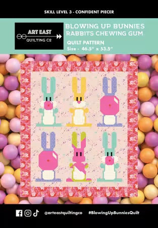 Blowing Up Bunnies Rabbits Chewing Gum From Art East Quilting Co. - PAPER/PRINTED