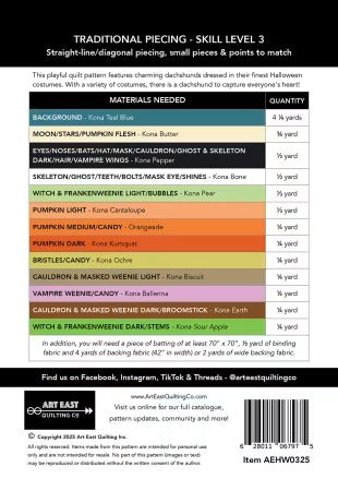 Halloweenies From Art East Quilting Co. - PAPER/PRINTED