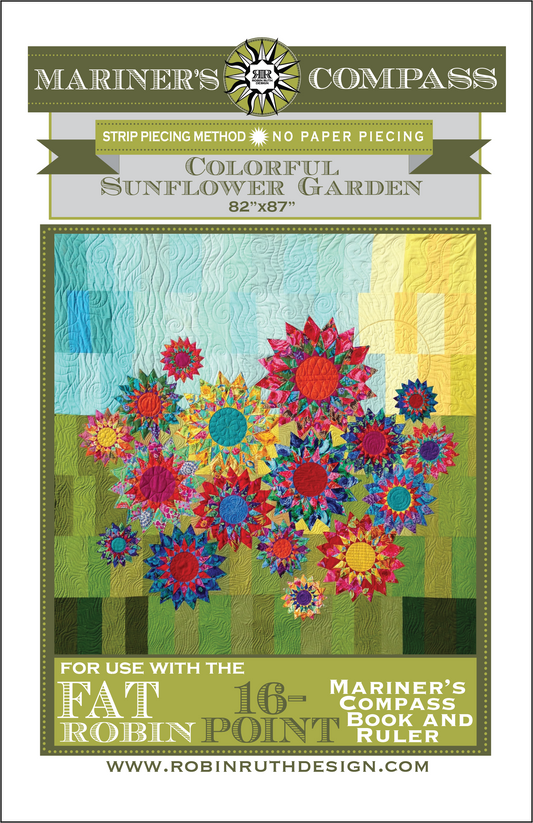 Colorful Sunflower Garden From Mariner's Compass by Robin Ruth Design - PAPER/PRINTED