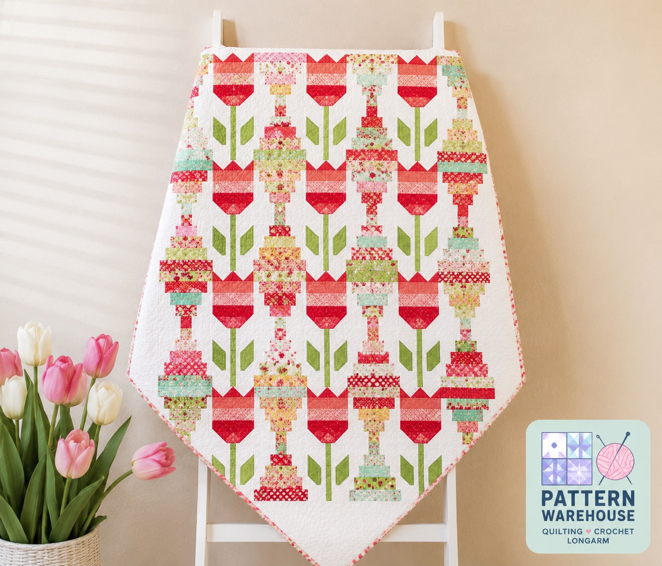 Vintage Tulips Quilt Pattern By Camille Roskelley From Thimble Blossoms - PAPER/PRINTED