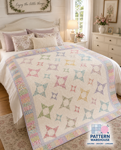 #454 Demi's Star Quilt Pattern by Diana Beaubien From Pleasant Valley Creations - DIGITAL