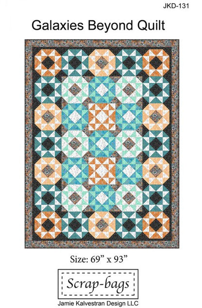 Galaxies Beyond Quilt Quilt Pattern By Jamie Kalvestran From jamie Kalvestran Design LLC - PAPER PRINTED