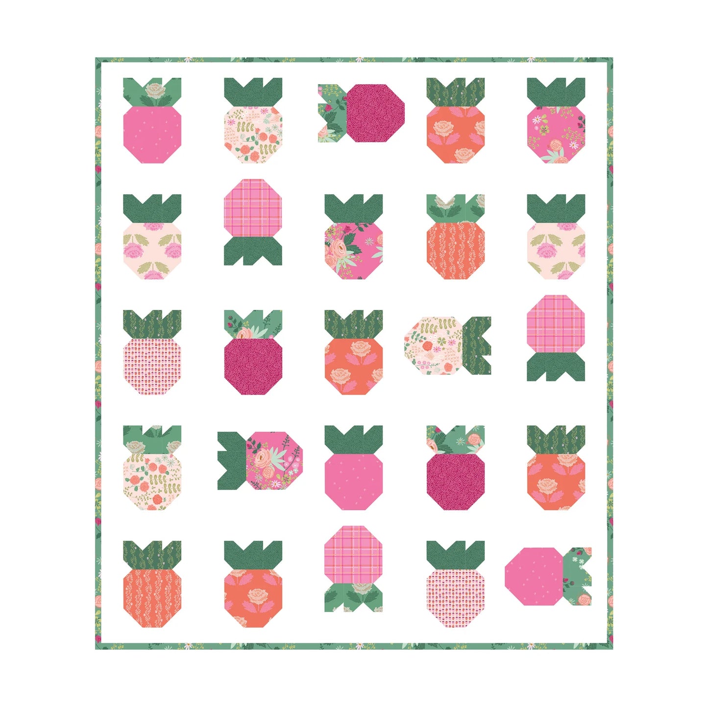 Strawberry Fields Modern Quilt Pattern by Citrus and Mint Designs - PAPER/PRINTED