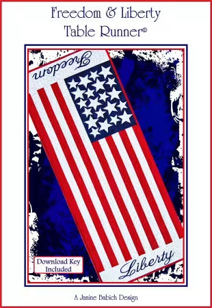 Freedom & Liberty Table Runner Machine Embroidery from Janine Babich Design - PAPER/PRINTED - DOWNLOAD KEY INCLUDED
