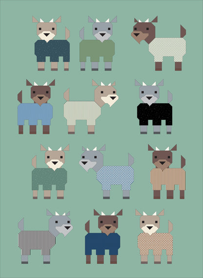 Kidding Around Goats in Pajamas Quilt Pattern From Art East Quilting Co - PAPER/PRINTED