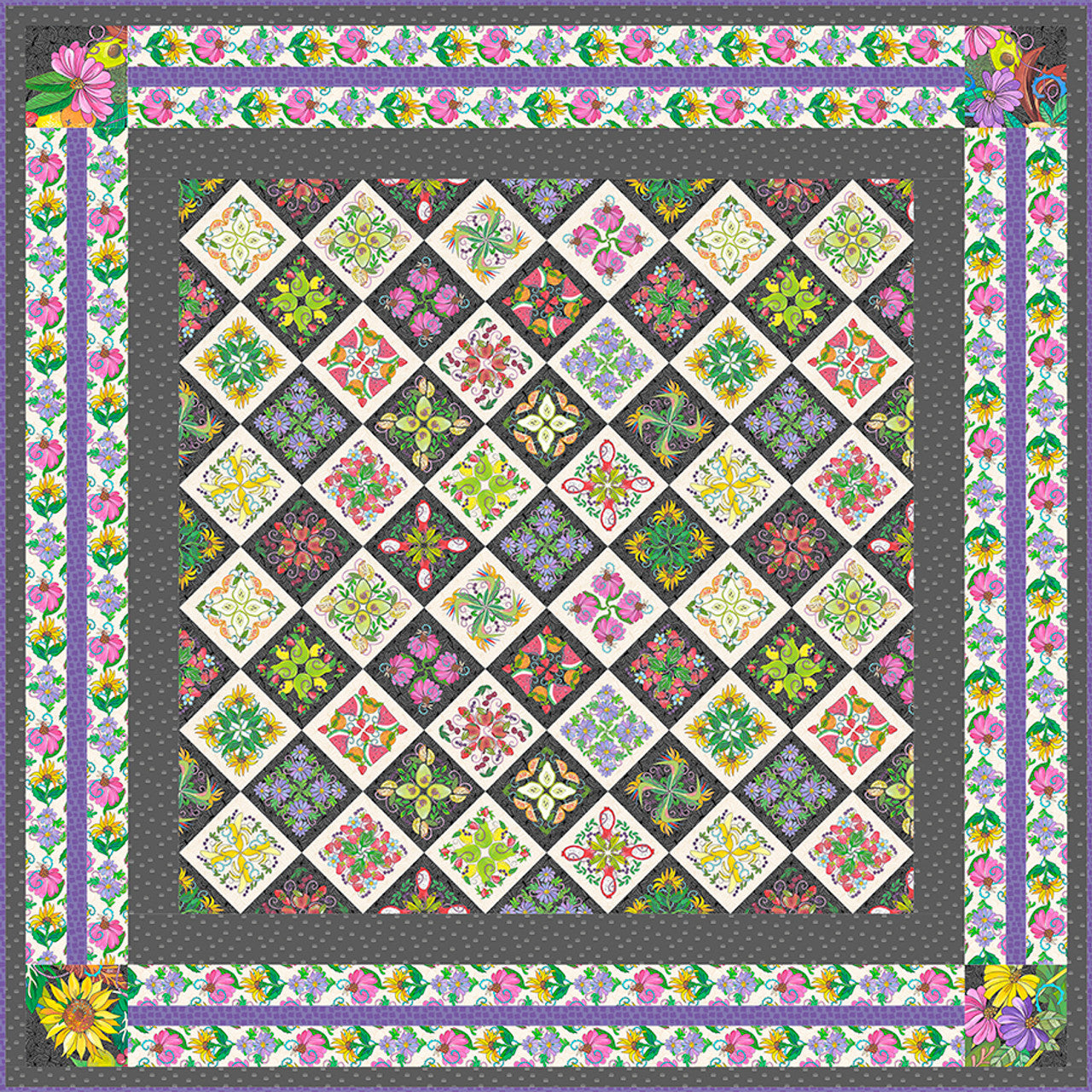 Fruit Mandala Quilt From Free Spirit By Helen Godden - FREE DIGITAL