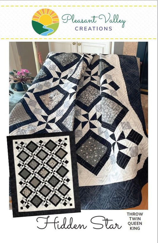 #469 Hidden Star Quilt Pattern From Pleasant Valley Creations By Diana Beaubien - PAPER/PRINTED