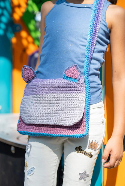 Cat Ear Messenger Bag (Crochet) From Lion Brand Yarn - FREE DIGITAL
