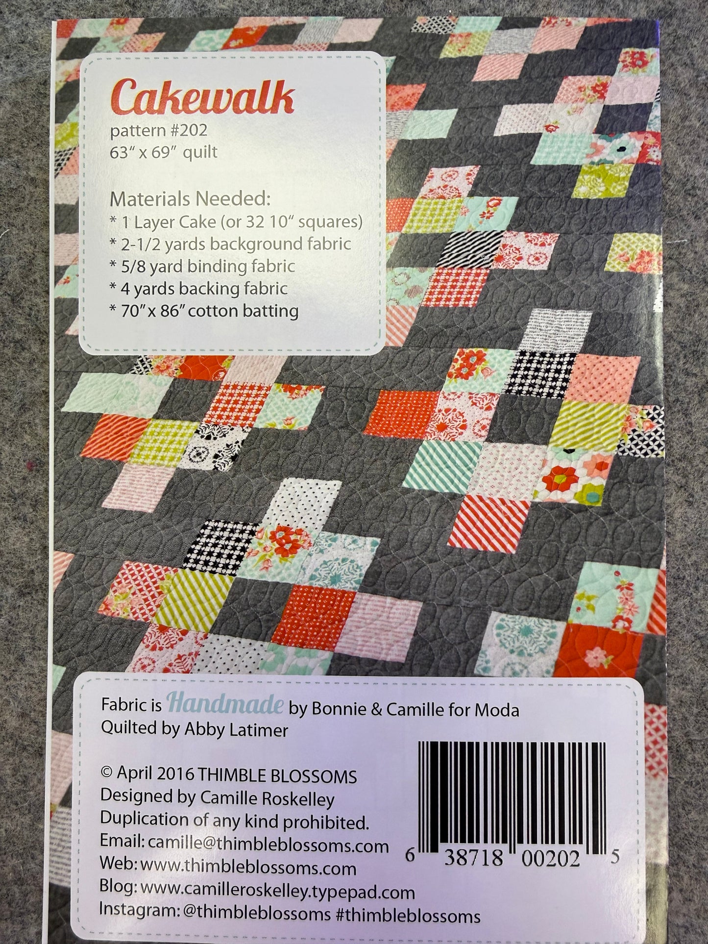 #202 Cakewalk Quilt Pattern By Camille Roskelley From Thimble Blossoms - PAPER/PRINTED