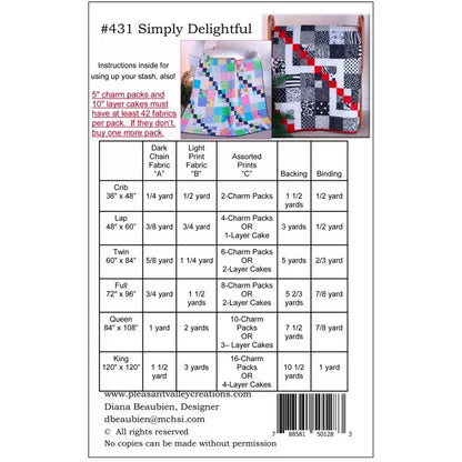 #431 Simply Delightful Pattern From Pleasant Valley Creations By Diana Beaubien - PAPER/PRINTED