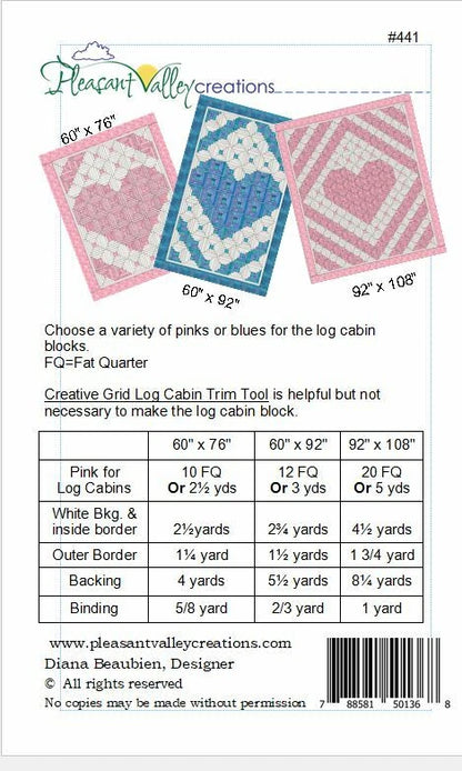 #441 Loving Heart Quilt Pattern From Pleasant Valley Creations By Diana Beaubien - DIGITAL DOWNLOAD