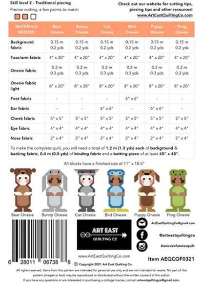 Onesies Funsies from Art East Quilting Co. - PAPER/PRINTED